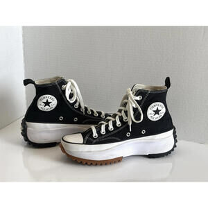 Converse Run Star Hike Women's 8 Black White Chunky Platform High Top Sneakers